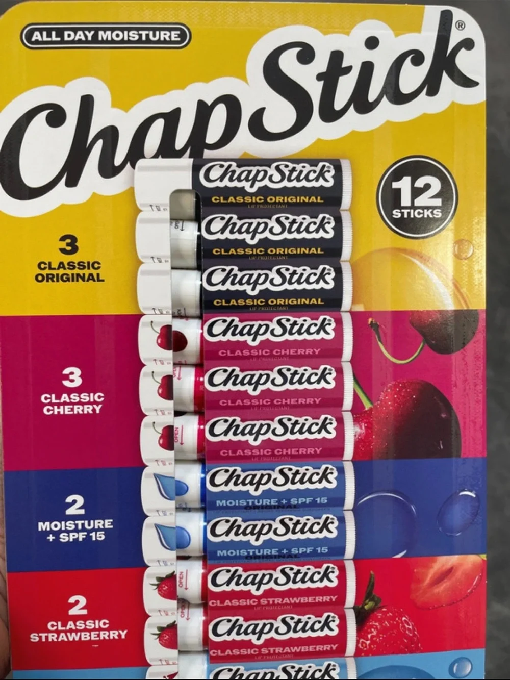 Chap Stick Moisturizer Lip Balm Value Pack 12 Pieces